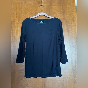 Jones New York Elegant Black Long Sleeve Top